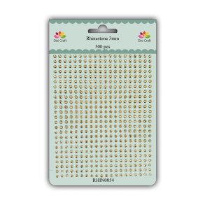  Dixi Craft Rhinsten Shiny Gold 3mm 500 stk