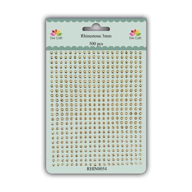  Dixi Craft Rhinsten Shiny Gold 3mm 500 stk