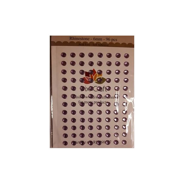Dixi Craft Rhinsten lys lilla 6 mm 96 stk