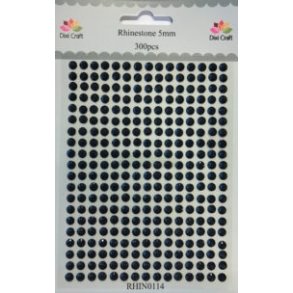 Dixi Craft Rhinsten sort 5 mm 300 stk 