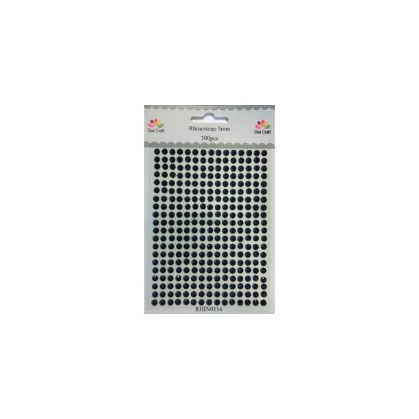 Dixi Craft Rhinsten sort 5 mm 300 stk 