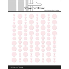  Simple and Basic Enamel Dots Baby rosa 4-6-8mm 96 stk