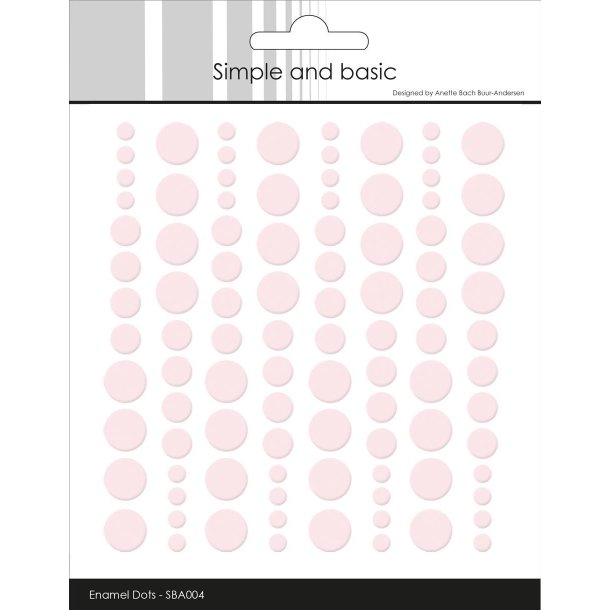  Simple and Basic Enamel Dots Baby rosa 4-6-8mm 96 stk
