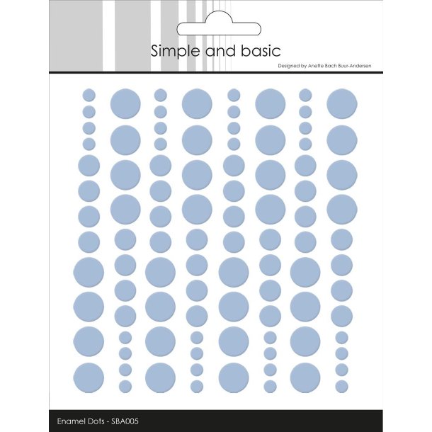  Simple and Basic Enamel Dots Pigeon blue 4-6-8mm 96 stk