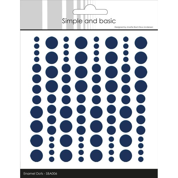  Simple and Basic Enamel Dots Dark Blue 4-6-8mm 96 stk