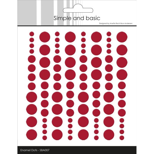  Simple and Basic Enamel Dots Chili red 4-6-8mm 96 stk