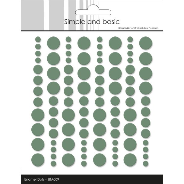  Simpel and Basic enamel dots Eucaluptus 4,6,8mm 96 stk
