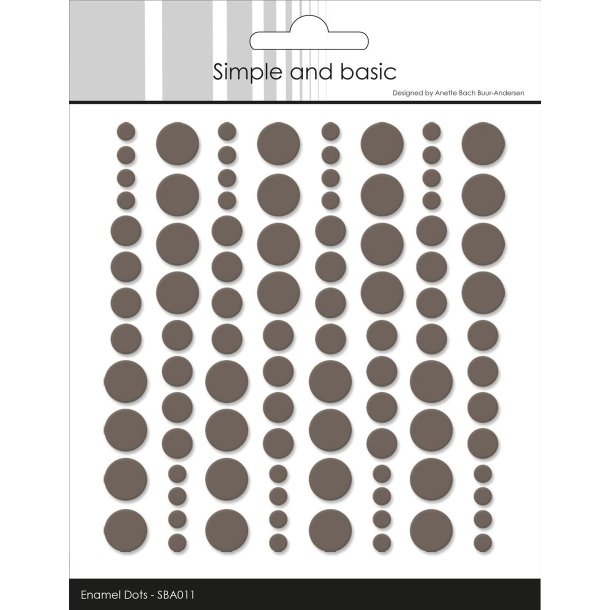  Simple and Basic enamel dots Warm grey 4,6,8mm 96 stk