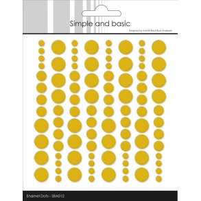  Simpel and Basic enamel dots Mustard 4,6,8mm 96 stk