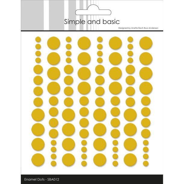  Simpel and Basic enamel dots Mustard 4,6,8mm 96 stk
