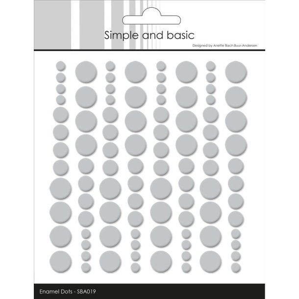 Simple and basic Enamel dots cool grey 4,6,8mm 96 stk