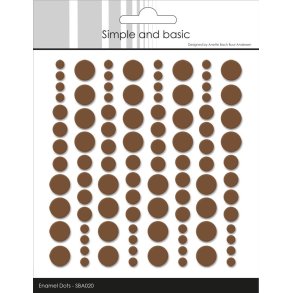 Simple and basic enamel dots Chocolate 4,6,8mm 96 stk