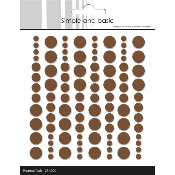 Simple and basic enamel dots Chocolate 4,6,8mm 96 stk
