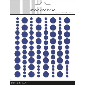 Simple and basic enamel dots Royal blue 4,6,8mm 96 stk