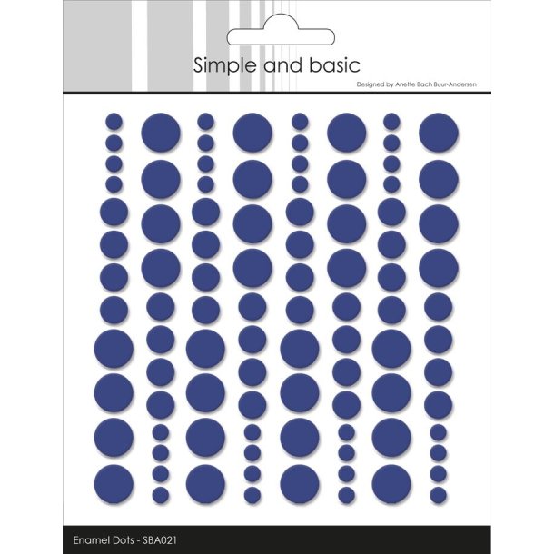 Simple and basic enamel dots Royal blue 4,6,8mm 96 stk