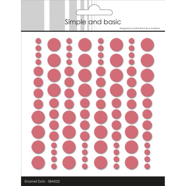 Simple and basic enamel dots English rose 4,6,8mm 96 stk