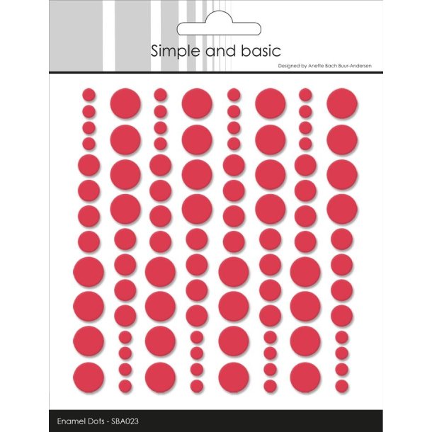Simple and basic enamel dots Calm red 4,6,8mm 96 stk