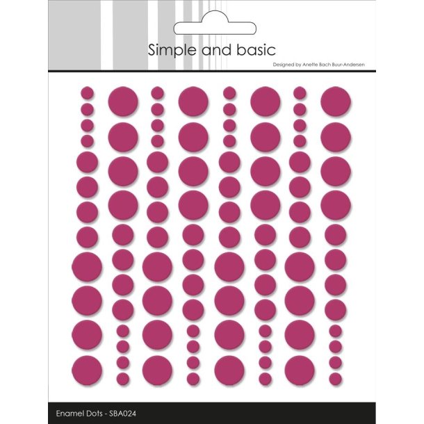 Simple and basic enamel dots Wine 4,6,8mm 96 stk