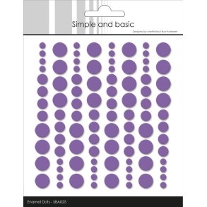 Simple and basic enamel dots Purple 4,6,8mm 96 stk
