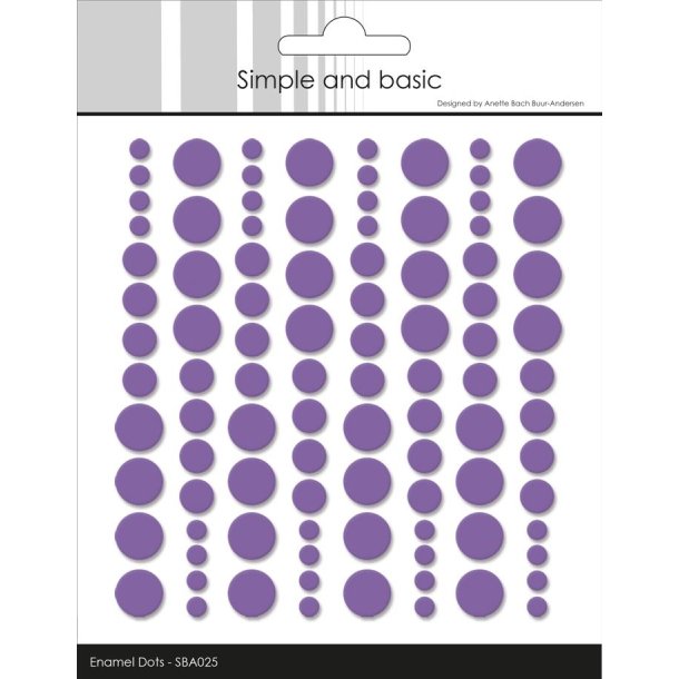 Simple and basic enamel dots Purple 4,6,8mm 96 stk