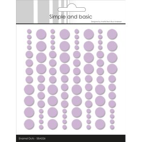 Simple and basic enamel dots Light purple 4,6,8mm 96 stk