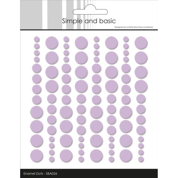 Simple and basic enamel dots Light purple 4,6,8mm 96 stk