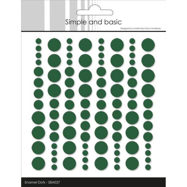 Simple and basic enamel dots Forest green 4,6,8mm 96 stk