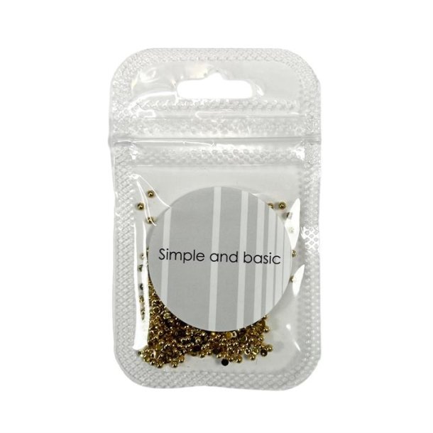 Simple and basic halvperler Poliched gold 2mm Ikke selvkl�bende ca 500stk