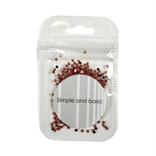 Simple and basic halvperler Polished rose gold 2mm Ikke selvkl�bende ca 500stk