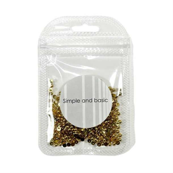 Simple and basic halvperler Polished gold 3mm Ikke selvkl�bende ca 500stk