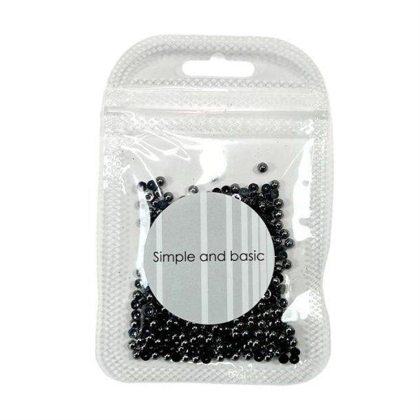 Simple and basic halvperler Polished antique silver 3 mm Ikke selvkl�bende ca 500stk