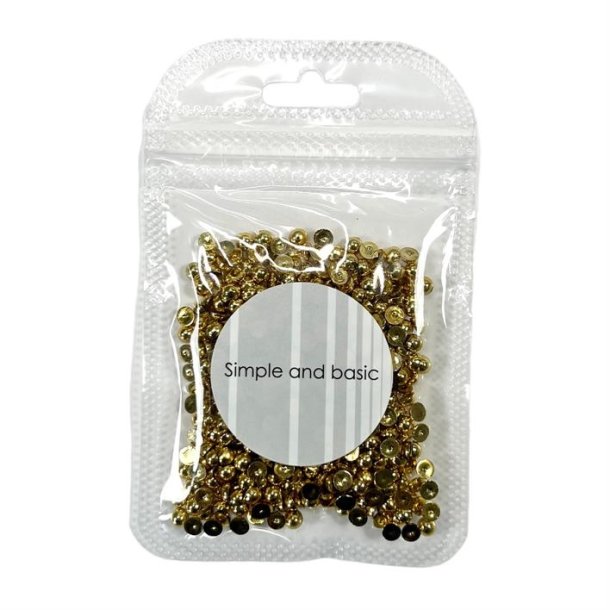Simple and basic halvperler Polished gold 4mm Ikke selvkl�bende ca 500stk