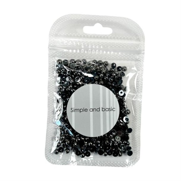 Simple and basic halvperler Polished antique silver 4mm Ikke selvkl�bende ca 500stk