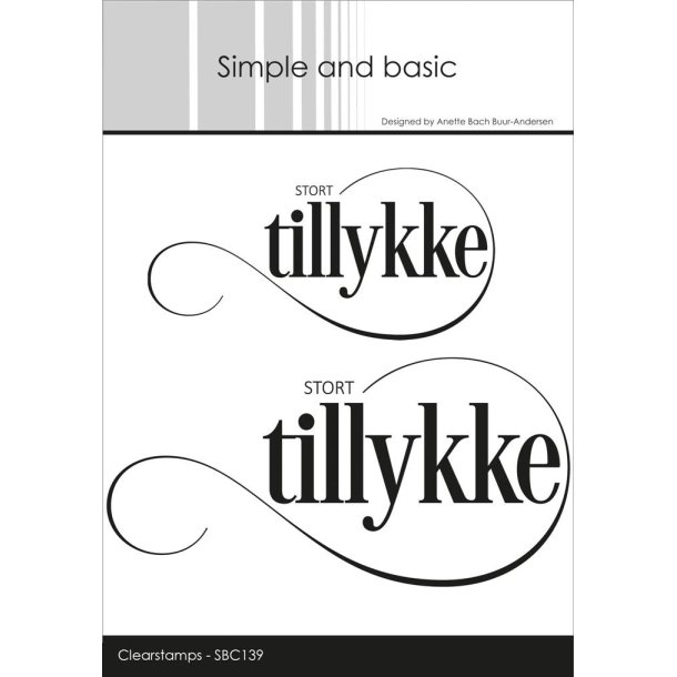 SBD245 Simple and basic die Stort tillykke 8,8x4,3cm 11,8x5,8cm