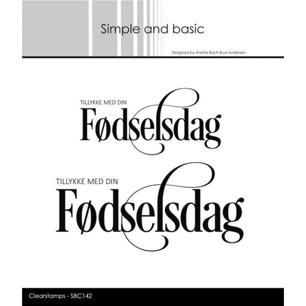 Simple and basic clearstempel Tillykke med din f�dselsdag 