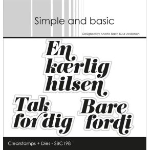 Simple and basic clearstamp + dies Danske tekster A7