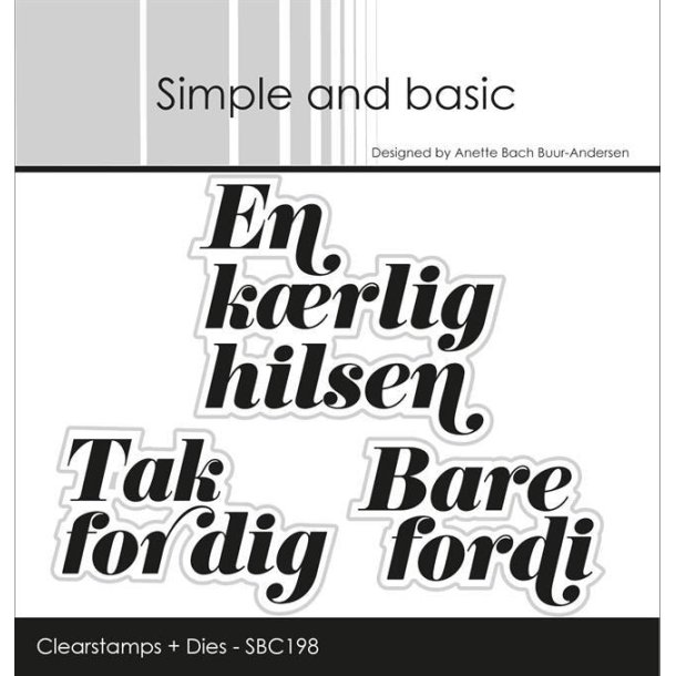 Simple and basic clearstamp + dies Danske tekster A7