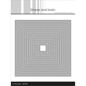 Simple and basic die Double pierced square 12 stk 13,2x13,2cm