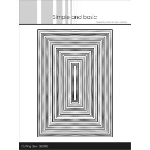 Simple and basic die Double pierced rectangle 10 stk 14,5x10,5cm