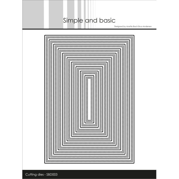 Simple and basic die Double pierced rectangle 10 stk 14,5x10,5cm
