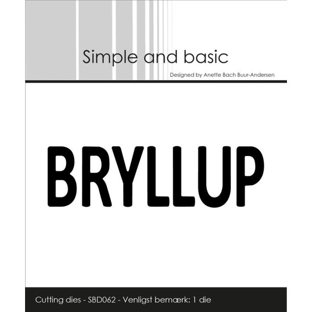  Simple and basic die Bryllup 9x2,8cm