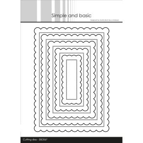  Simple and Basic die Pierced Scalloped Rectangels 11,3x15,6cm