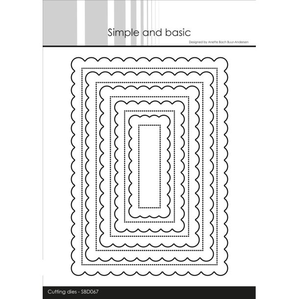  Simple and Basic die Pierced Scalloped Rectangels 11,3x15,6cm