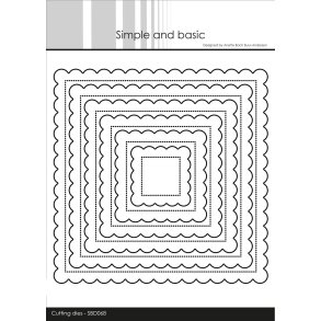  Simple and Basic die Pierced Scalloped Squares 14,3x14,3cm