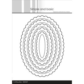  Simple and Basic die Pierced Scalloped Ovals 11,3x15,6cm