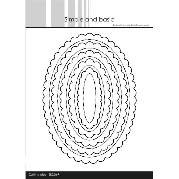  Simple and Basic die Pierced Scalloped Ovals 11,3x15,6cm
