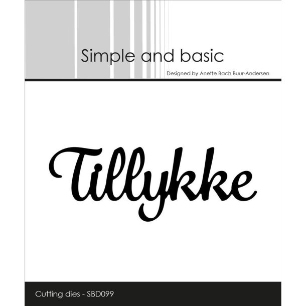 Simple and basic die Tillykke 8,5x3cm