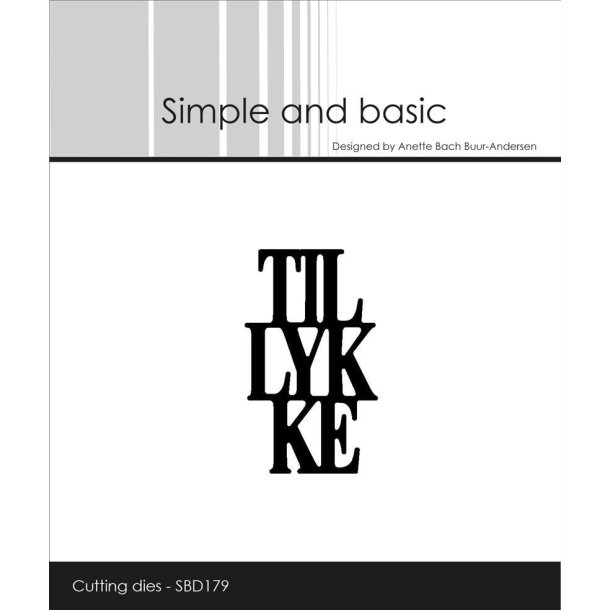 Simple and basic dies Tillykke 3x4,9cm