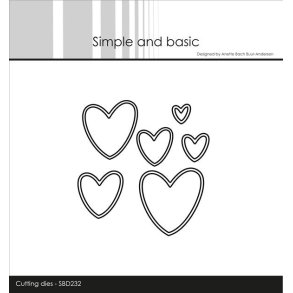 Simple and basic die Outline hearts St�rste: 3,5x3,7cm