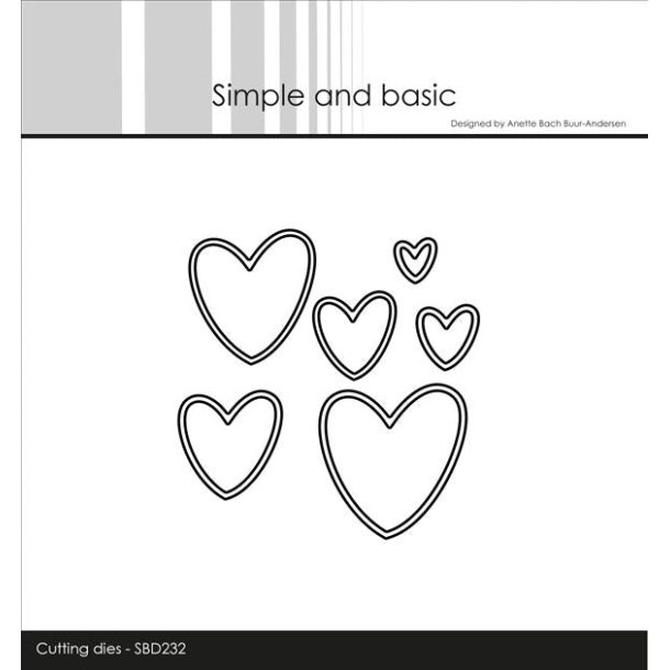 Simple and basic die Outline hearts St�rste: 3,5x3,7cm